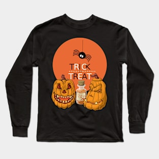 Trick or Treat Scary Halloween Pumpkins Long Sleeve T-Shirt